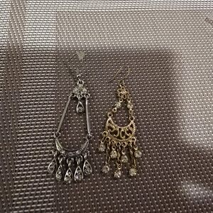 Elegant Silver and Gold Chandelier Earrings